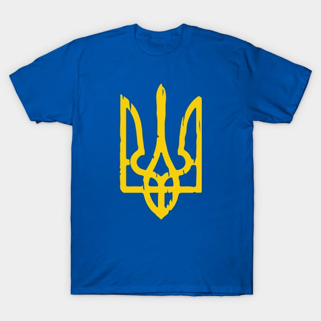 Glory to Ukraine Ukrainian Trident T-Shirt by FrogandFog